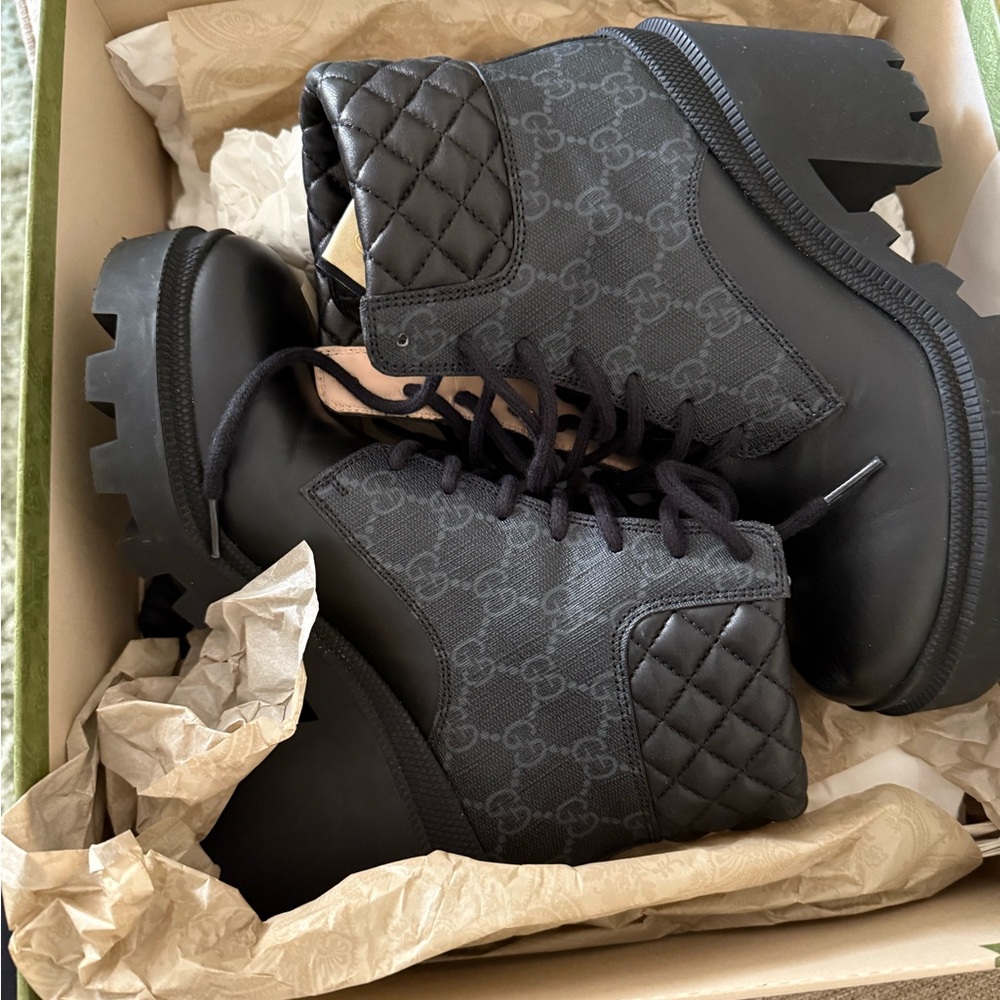 Women's GG Platform High Block Heel Ankle Boots